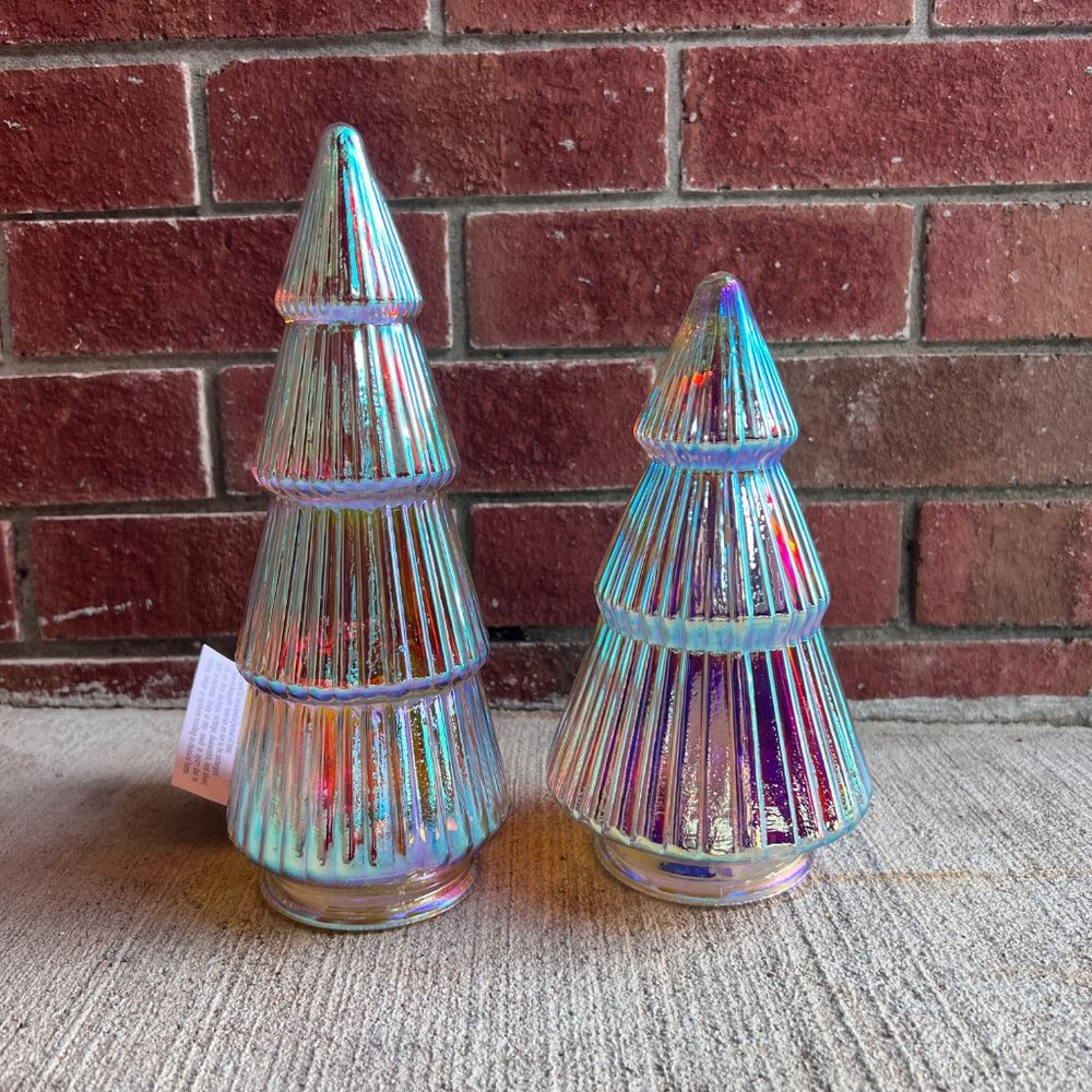 TARGET BULLSEYE PLAYGROUND IRIDESCENT CHRISTMAS TREES 2CT